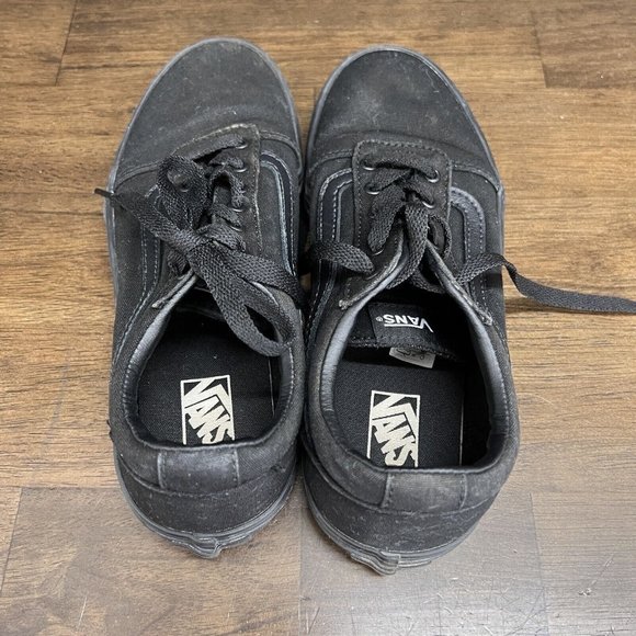 Vans Old Skool Triple Black Low Top Lace Up Shoes Size 4.5 - Picture 5 of 6
